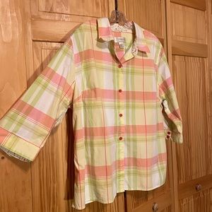 Bright plaid blouse